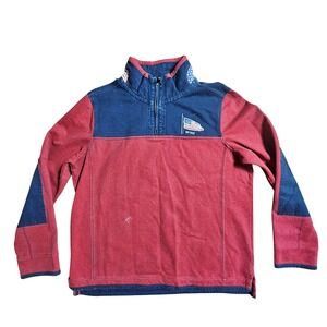 Fat Face The Airlie Quarter Zip Sweatshirt Red Navy Flag Colorblock Mens XL